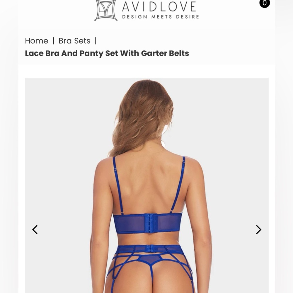✨SET-NEW💙 Blue with bow&diamond SET NEVER USED NWT brand*Avidlove* - Picture 2 of 2